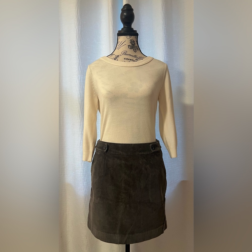 Grayish brown Corduroy skirt